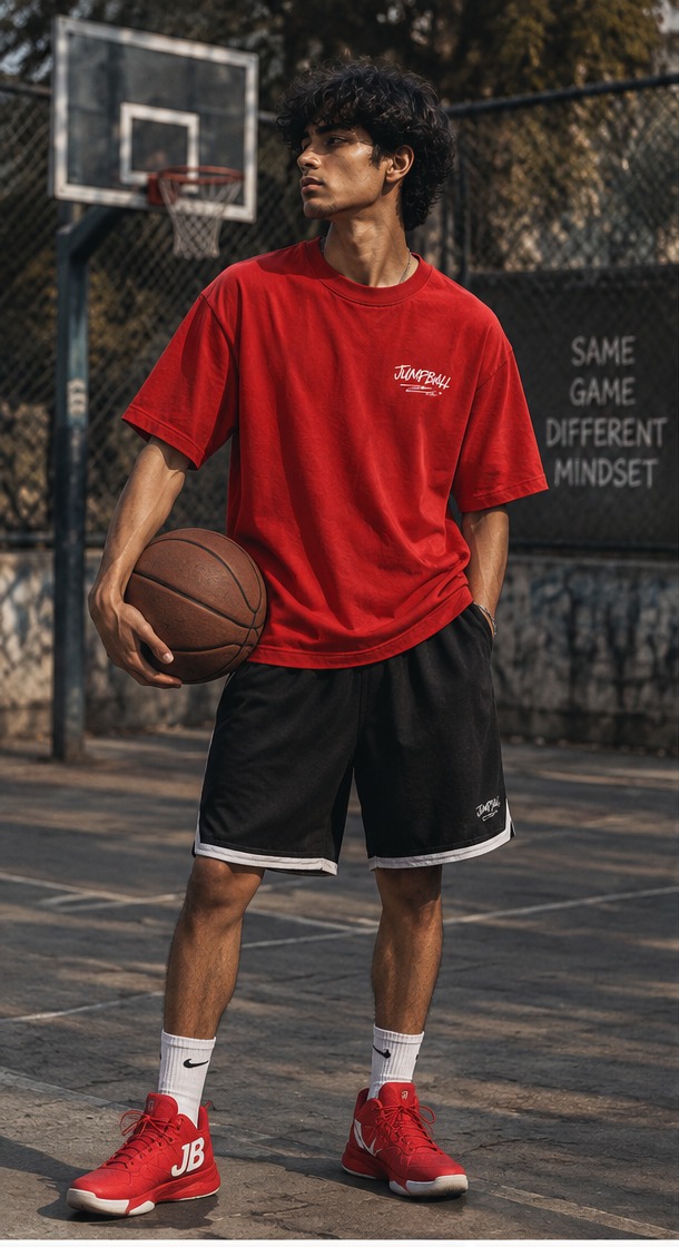 Untouchable Oversized Tee in Court Red