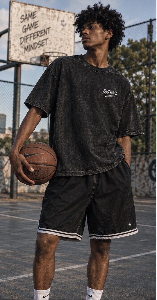 Same Game Acid Wash Tee in Acid Black